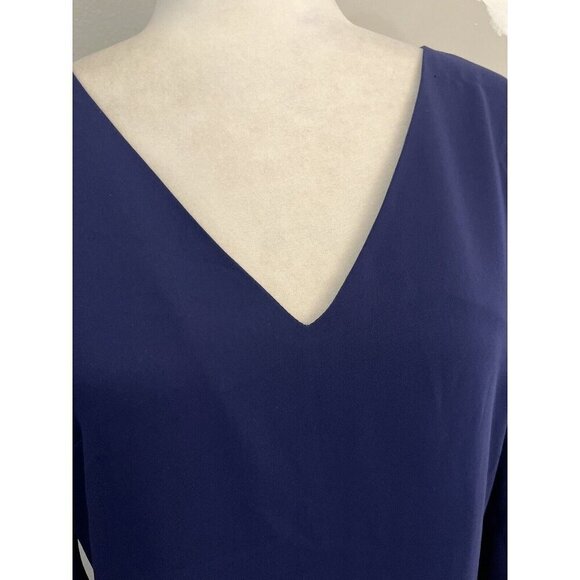 Trina Turk Nico Shift Dress Navy Blue Bell Sleeve Size Small - Picture 3 of 12